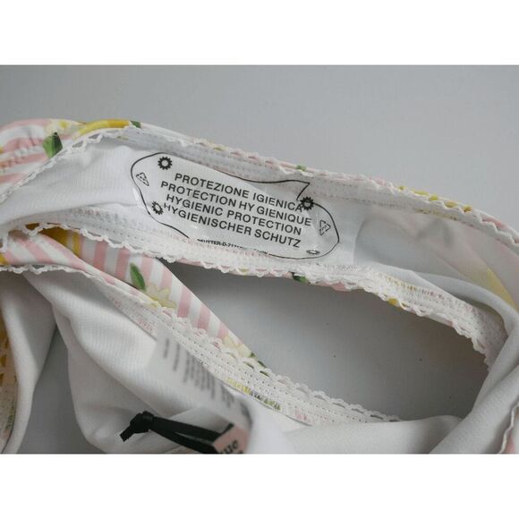 Unique Vintage Lemon Bikini Bottom | XL | High Waist | Pink Striped Pin-Up Swim - Picture 3 of 6